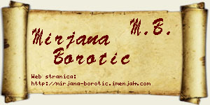 Mirjana Borotić vizit kartica